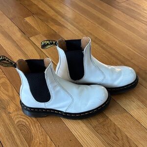 Dr. Martens White Boots with Black Panels